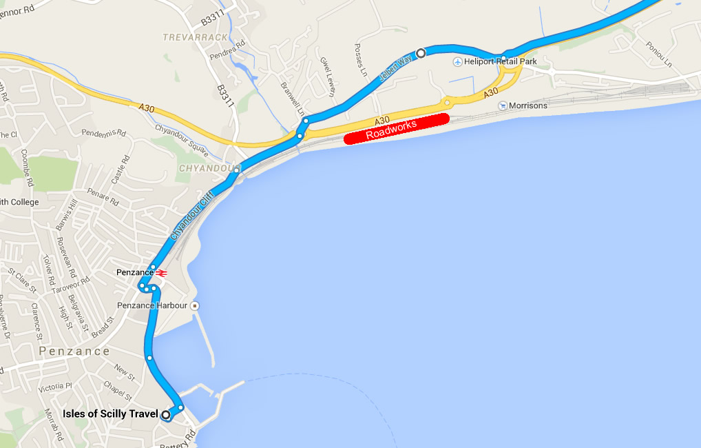 penzance delivery diversion